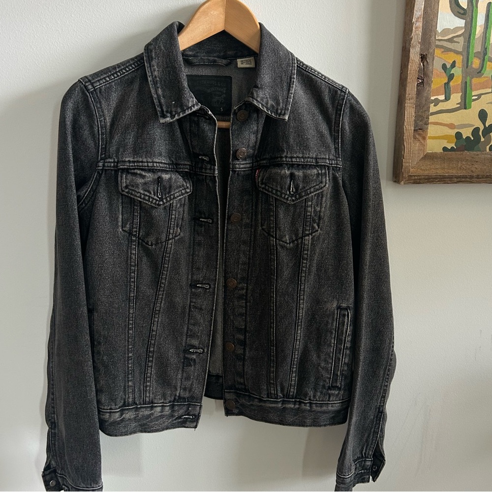 Levi's Women's Denim Trucker Jacket Small Black Grey